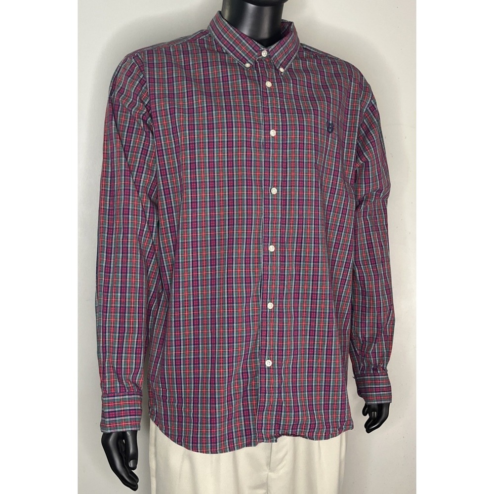 Polo Ralph Lauren Shirt Mens 2XL Custom Fit Plaid Button Down Long Sleeve Red